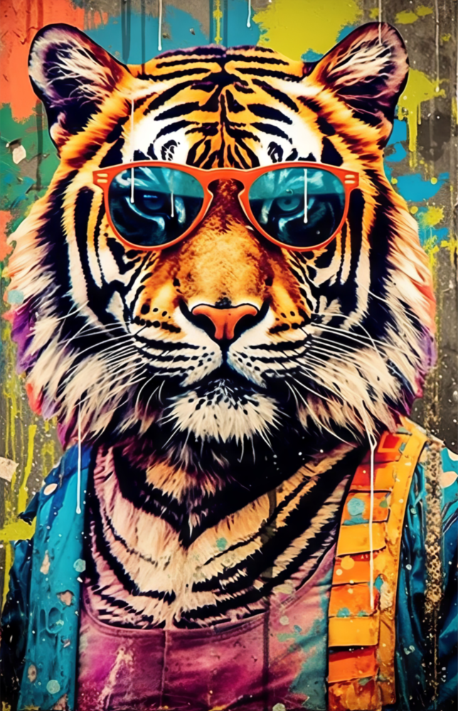 Cool Tiger Glass Wall Art || Designer Collection