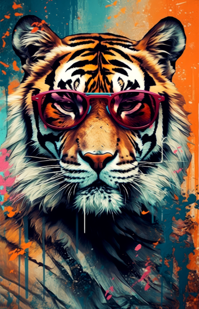 Cool Tiger Glass Wall Art || Designer Collection