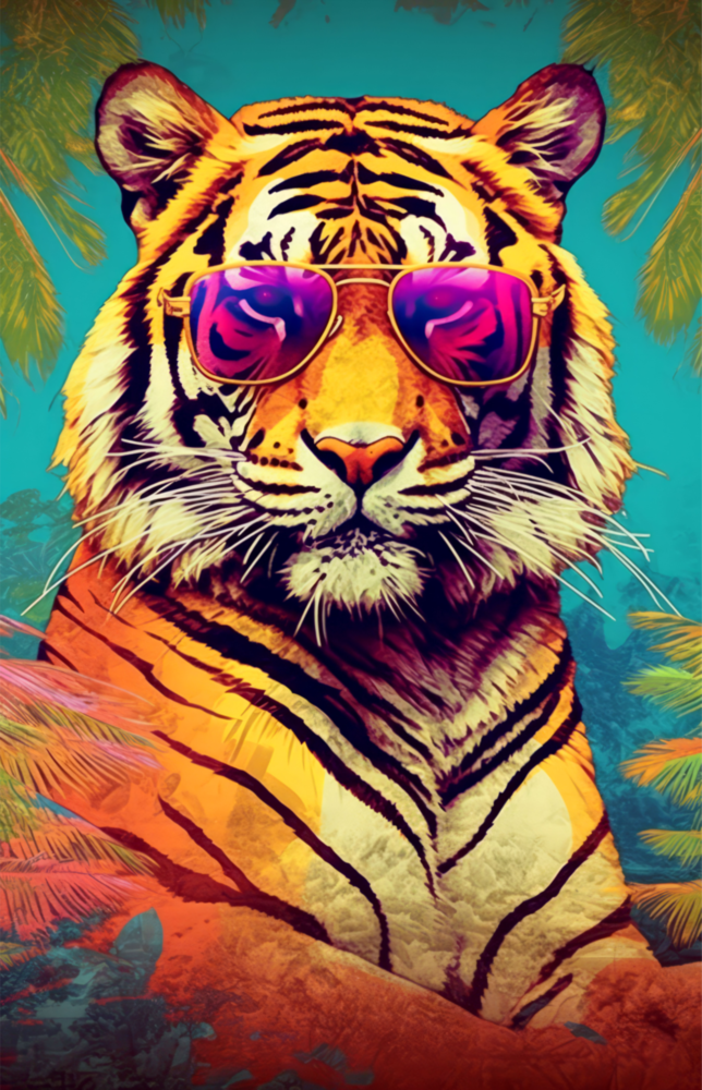 Cool Tiger Glass Wall Art || Designer Collection