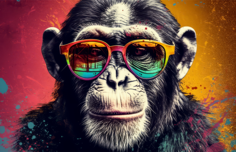 Cool Monkey Glass Wall Art || Designer Collection