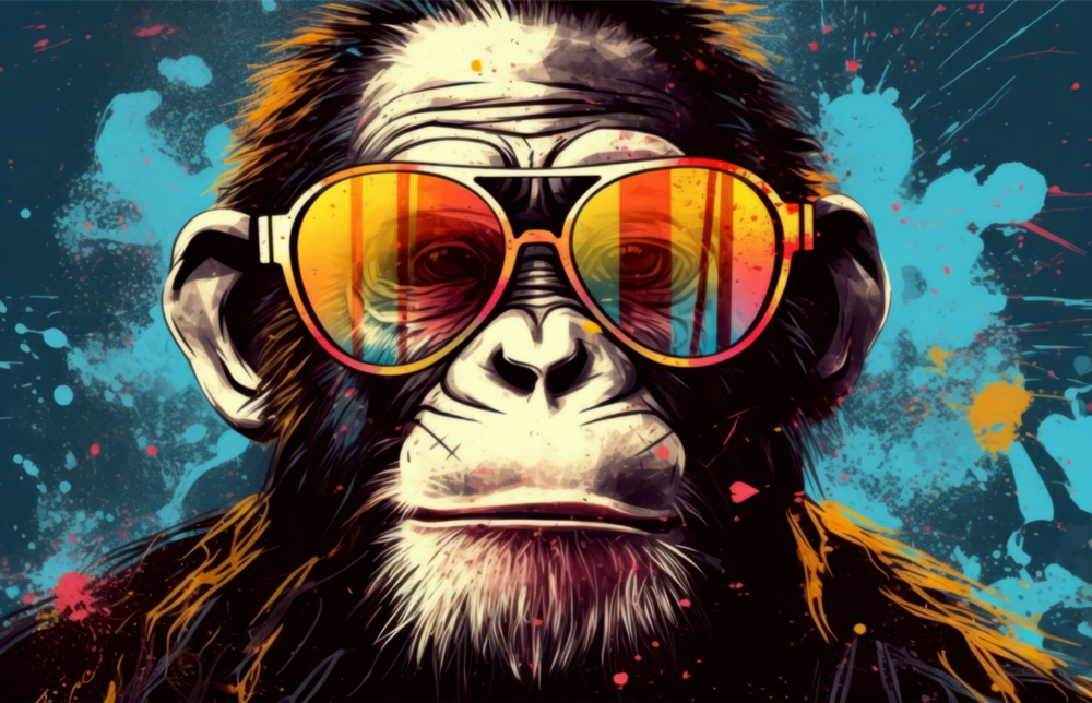 Cool Monkey Glass Wall Art || Designer Collection