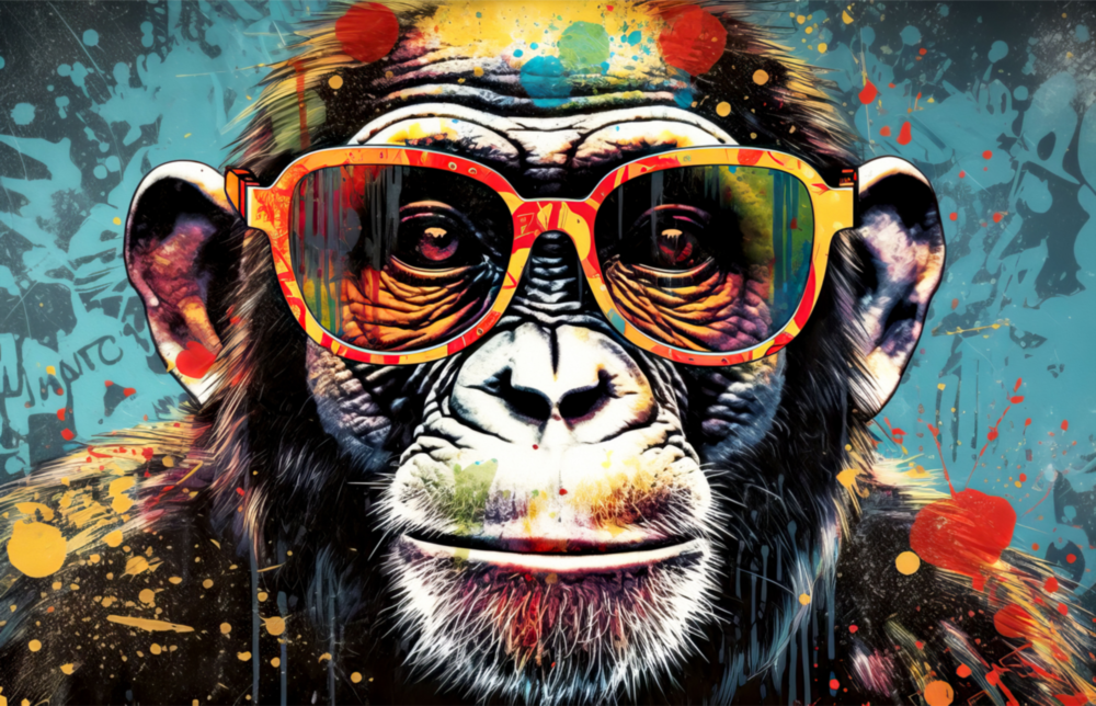 Cool Monkey Glass Wall Art || Designer Collection