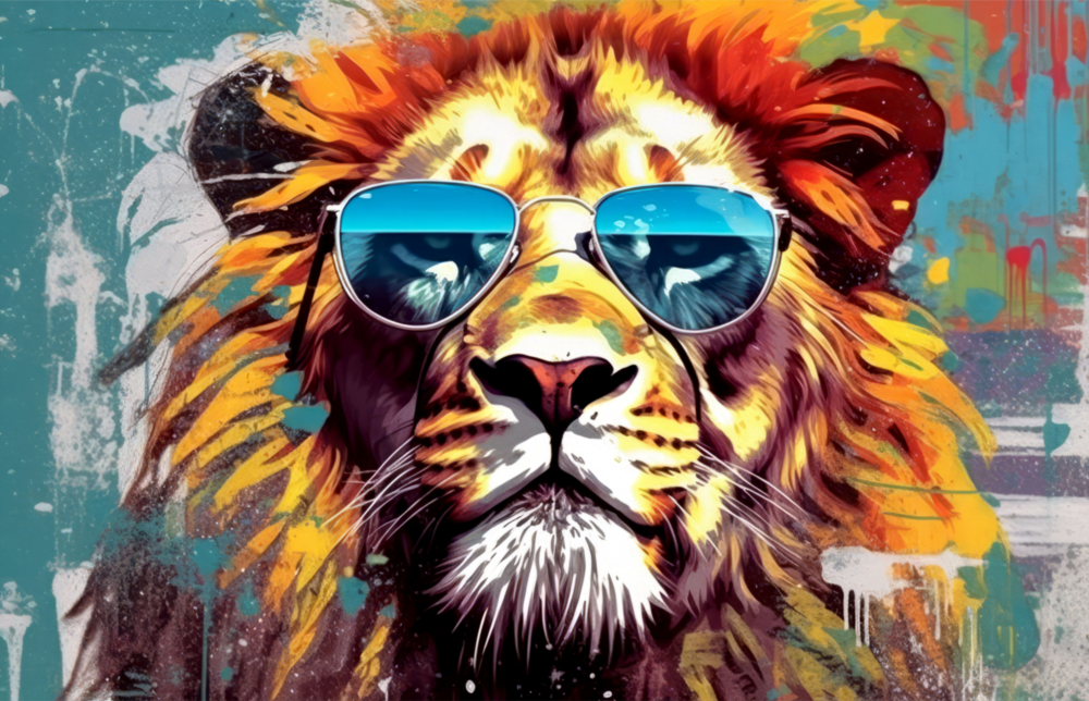 Cool Lion Glass Wall Art || Designer Collection