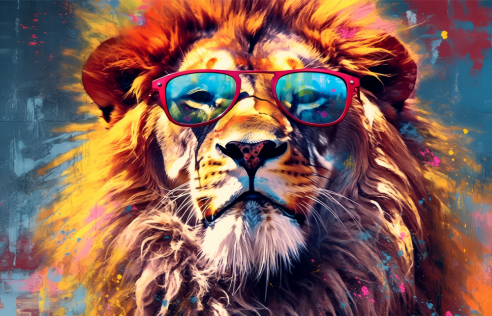 Cool Lion Glass Wall Art || Designer Collection