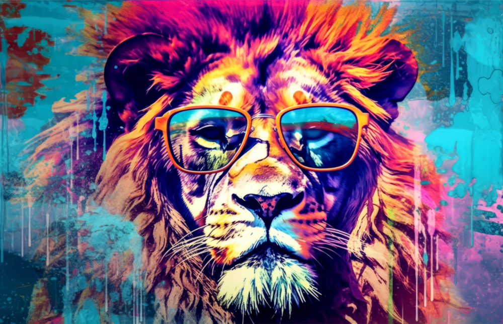 Cool Lion Glass Wall Art || Designer Collection
