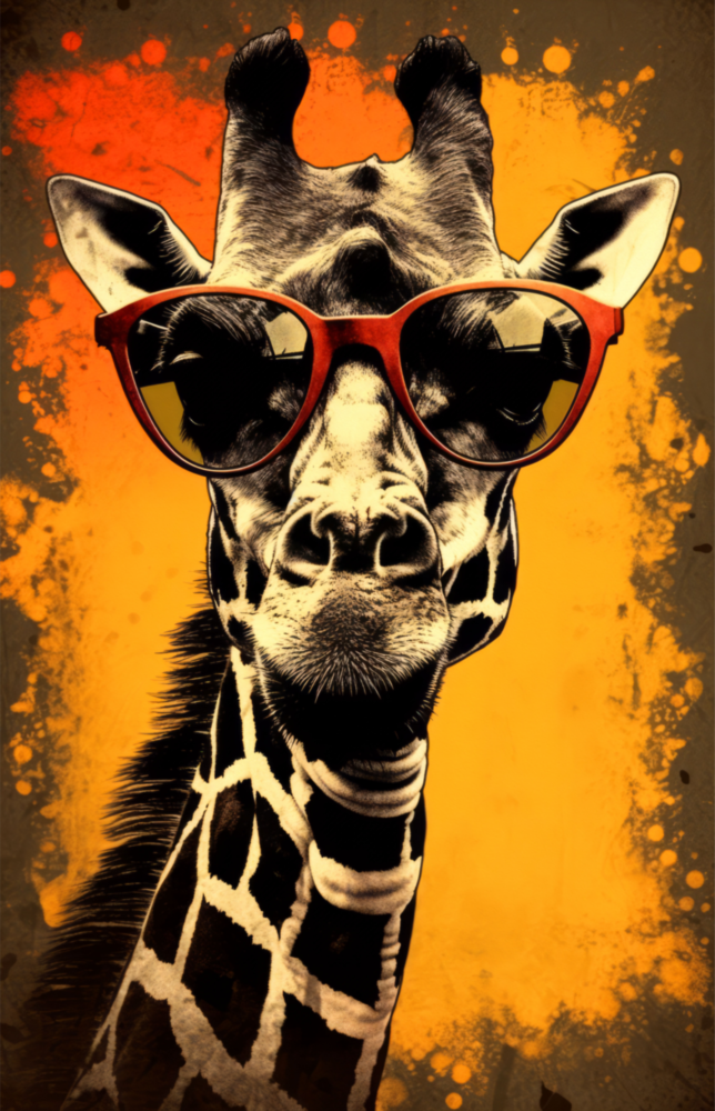 Cool Giraffe Glass Wall Art || Designer Collection