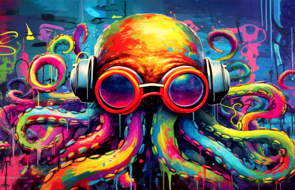 Octopus Glass Wall Art || Designer Collection