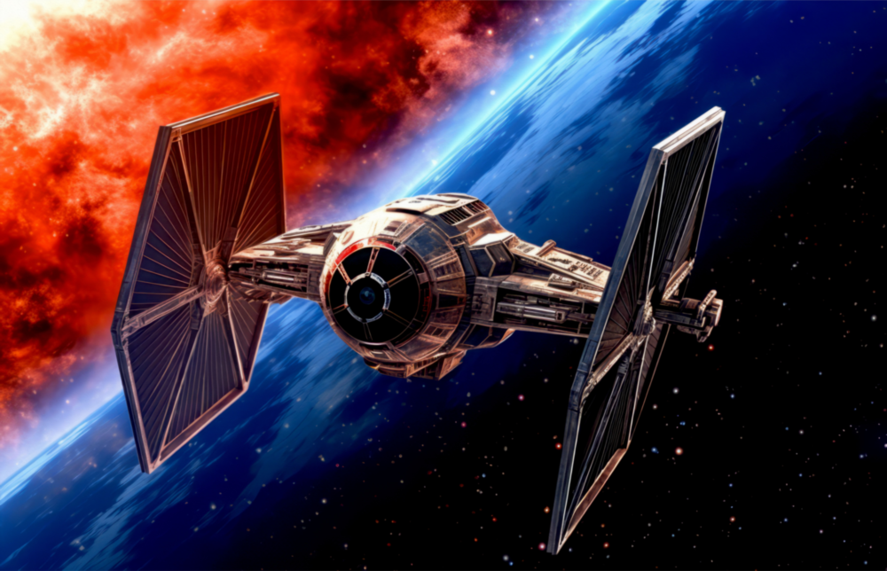 Tıe Fighter Glass Wall Art || Designer Collection