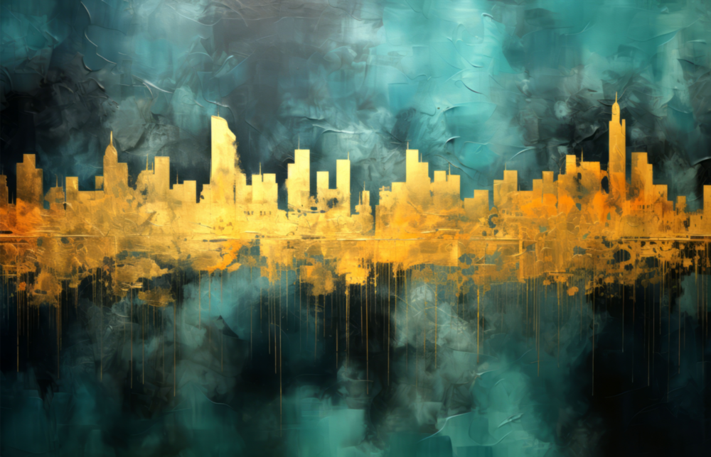 City Silhouette Glass Wall Art || Designer Collection