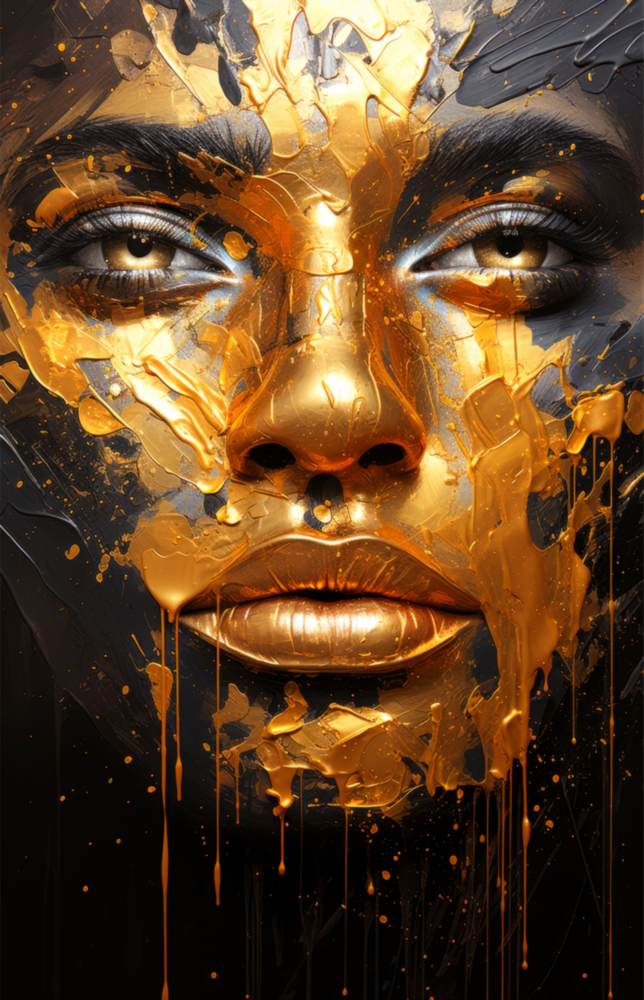 Golden Melt Glass Wall Art || Designer Collection