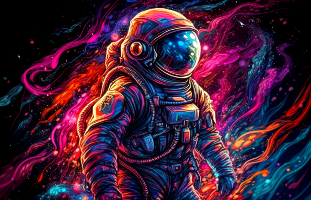 Astronaut Glass Wall Art || Designer Collection