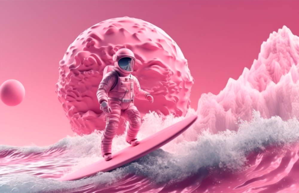 Pinky Space Glass Wall Art || Designer Collection