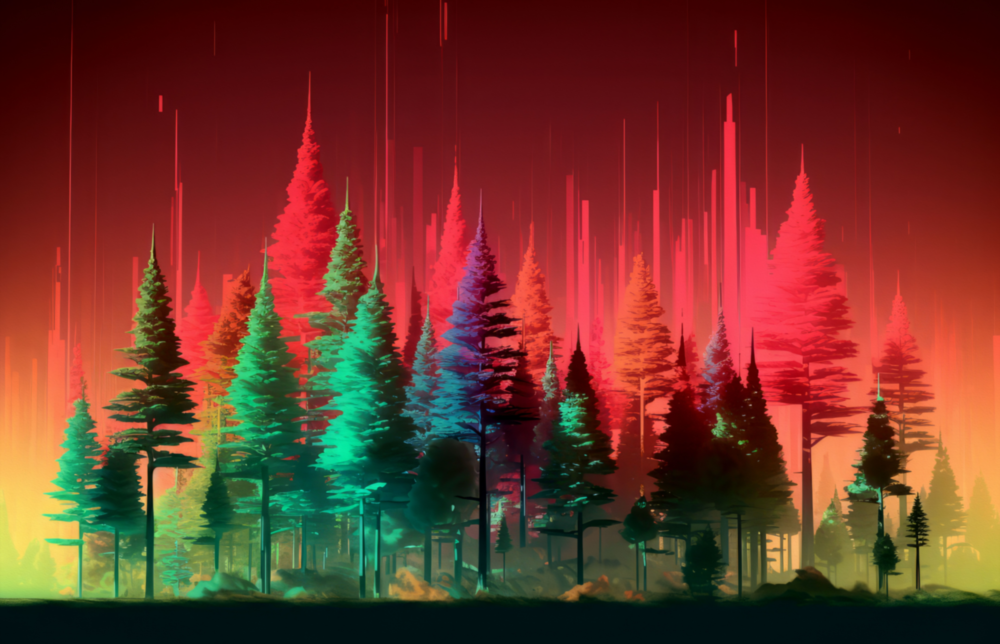 Forest of Colors Glass Wall Art || Designer Collection