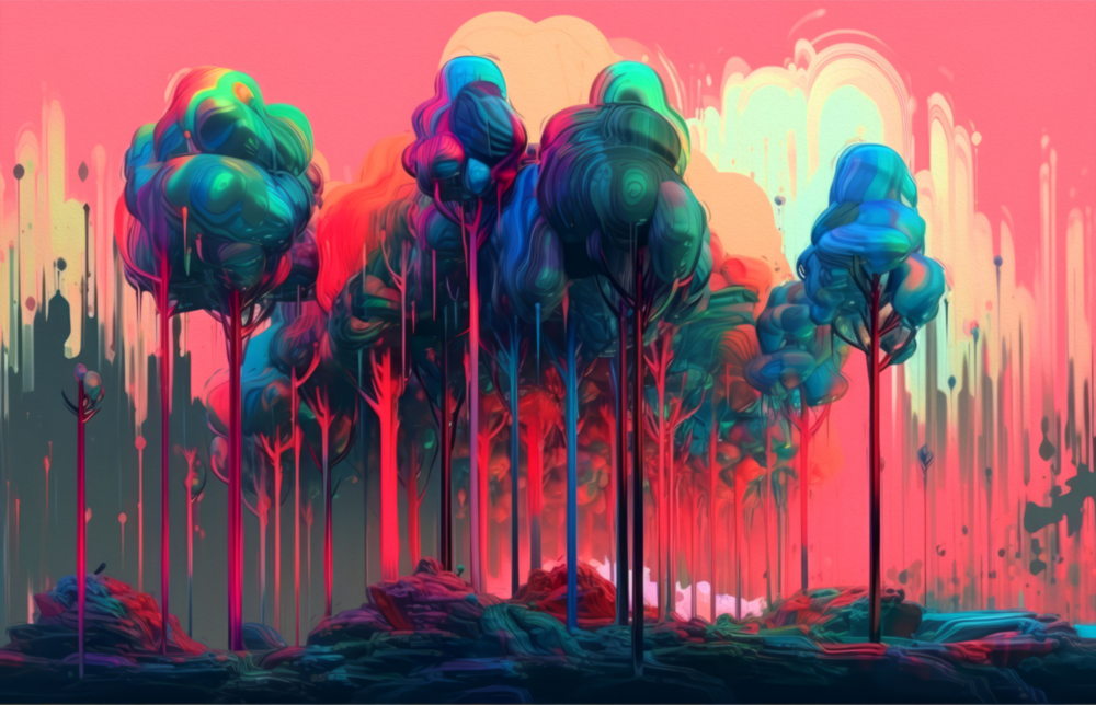 Forest of Colors Glass Wall Art || Designer Collection