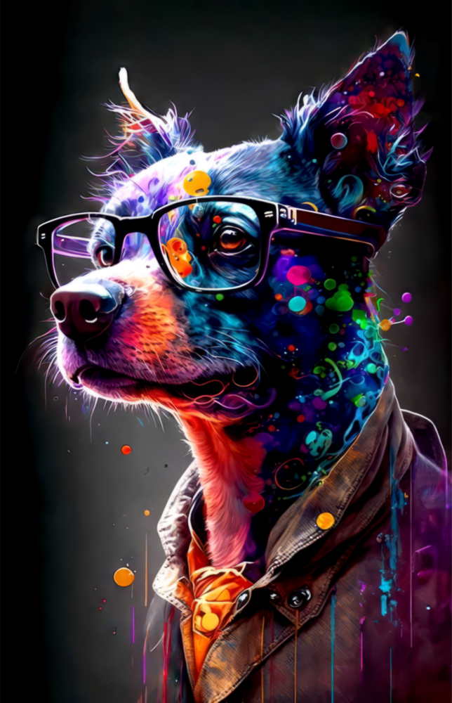 Dog Vogue Glass Wall Art|| Designer's Collection