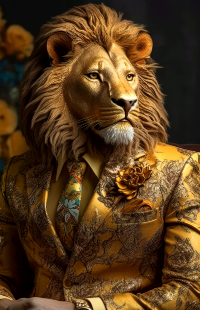 Lion Vogue Glass Wall Art|| Designer's Collection