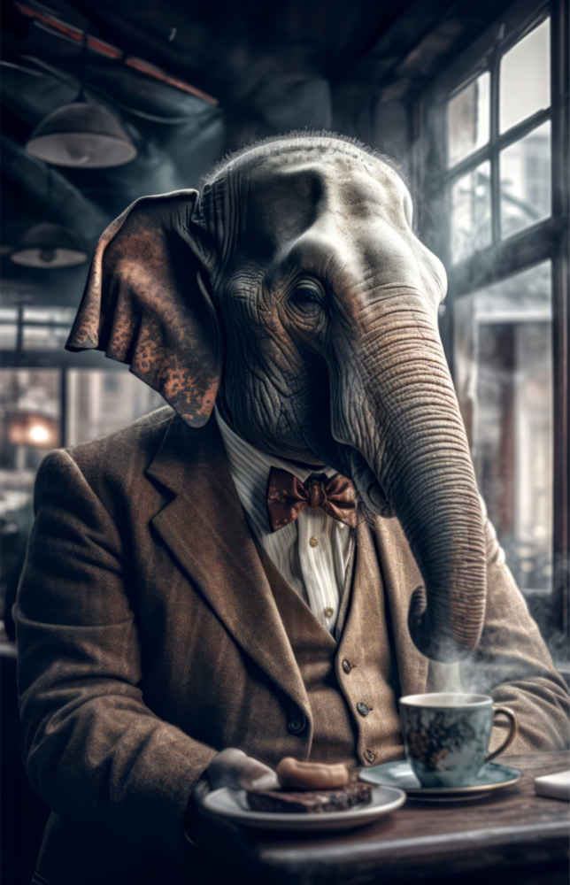 Retired Elephant Glass Wall Art|| Designer's Collection