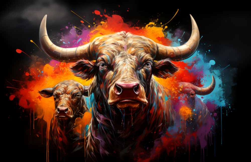Bull Glass Wall Art|| Designer's Collection