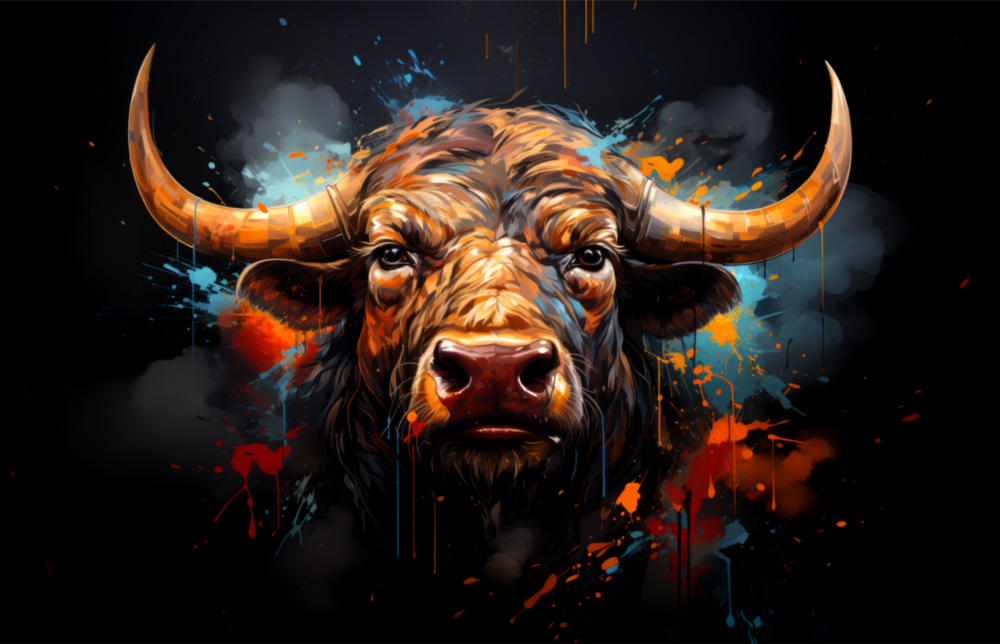 Bull Glass Wall Art|| Designer's Collection