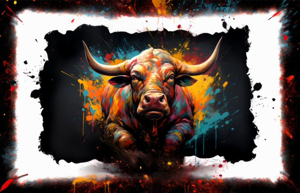 Bull Glass Wall Art|| Designer's Collection
