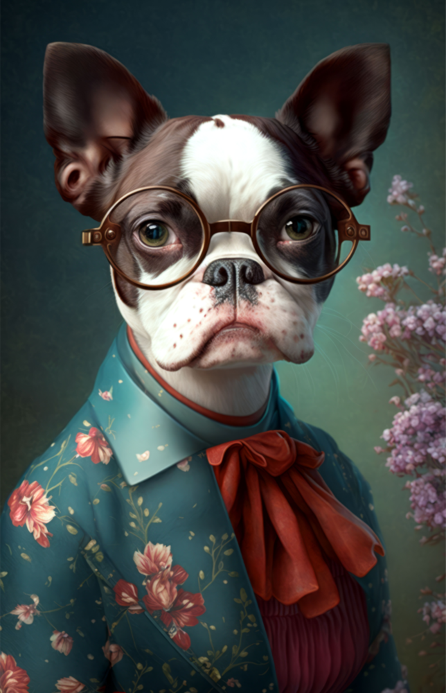 Dog Vogue Glass Wall Art|| Designer's Collection