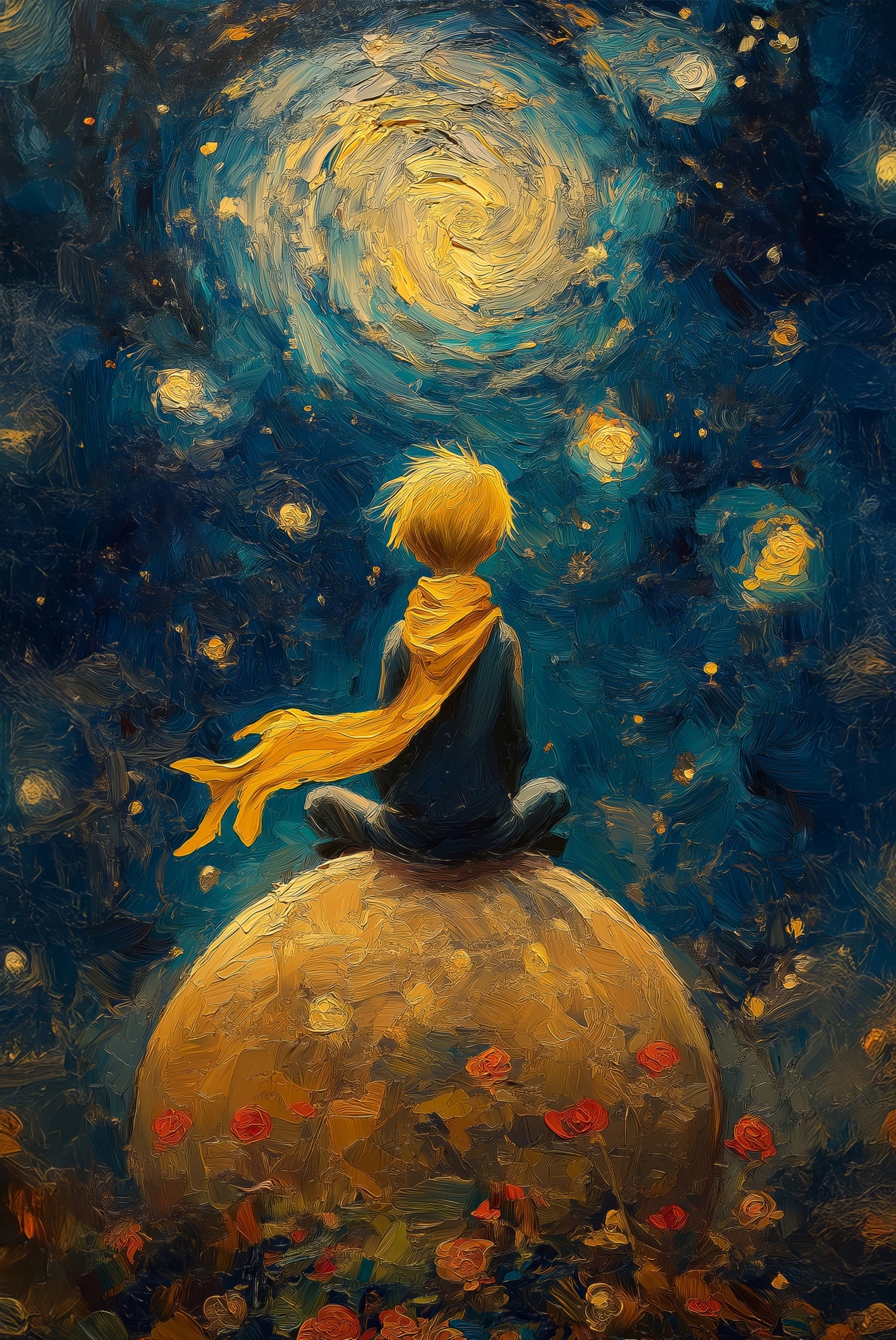 Starlit Wanderer — Haptic 3D Embossed + Gloss Lacquer Print