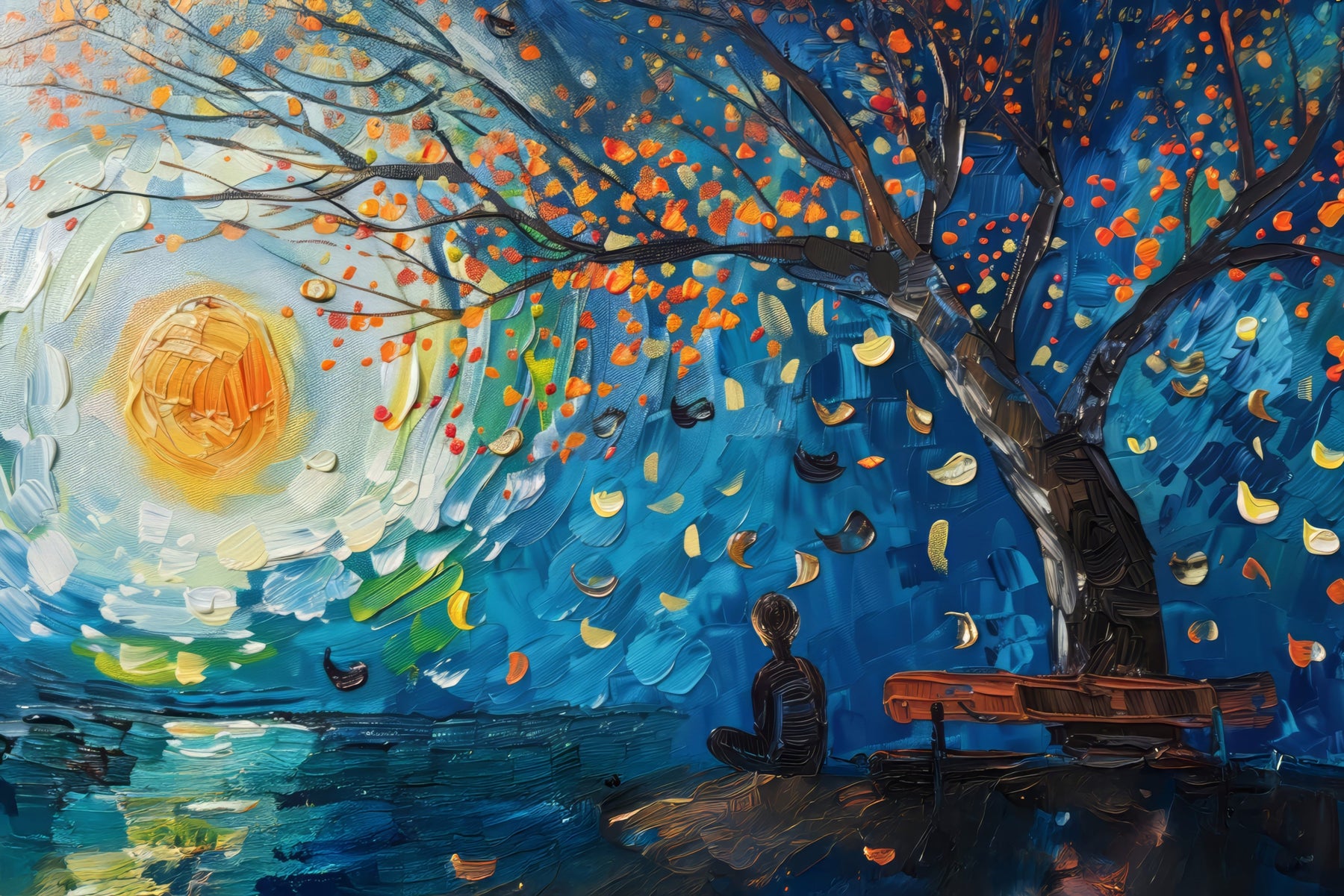 Lunar Serenade — Haptic 3D Embossed + High-Gloss Lacquer Print