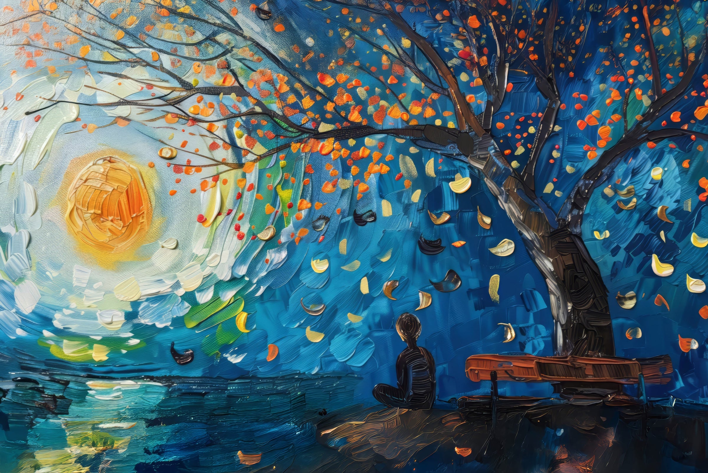 Lunar Serenade — Haptic 3D Embossed + High-Gloss Lacquer Print