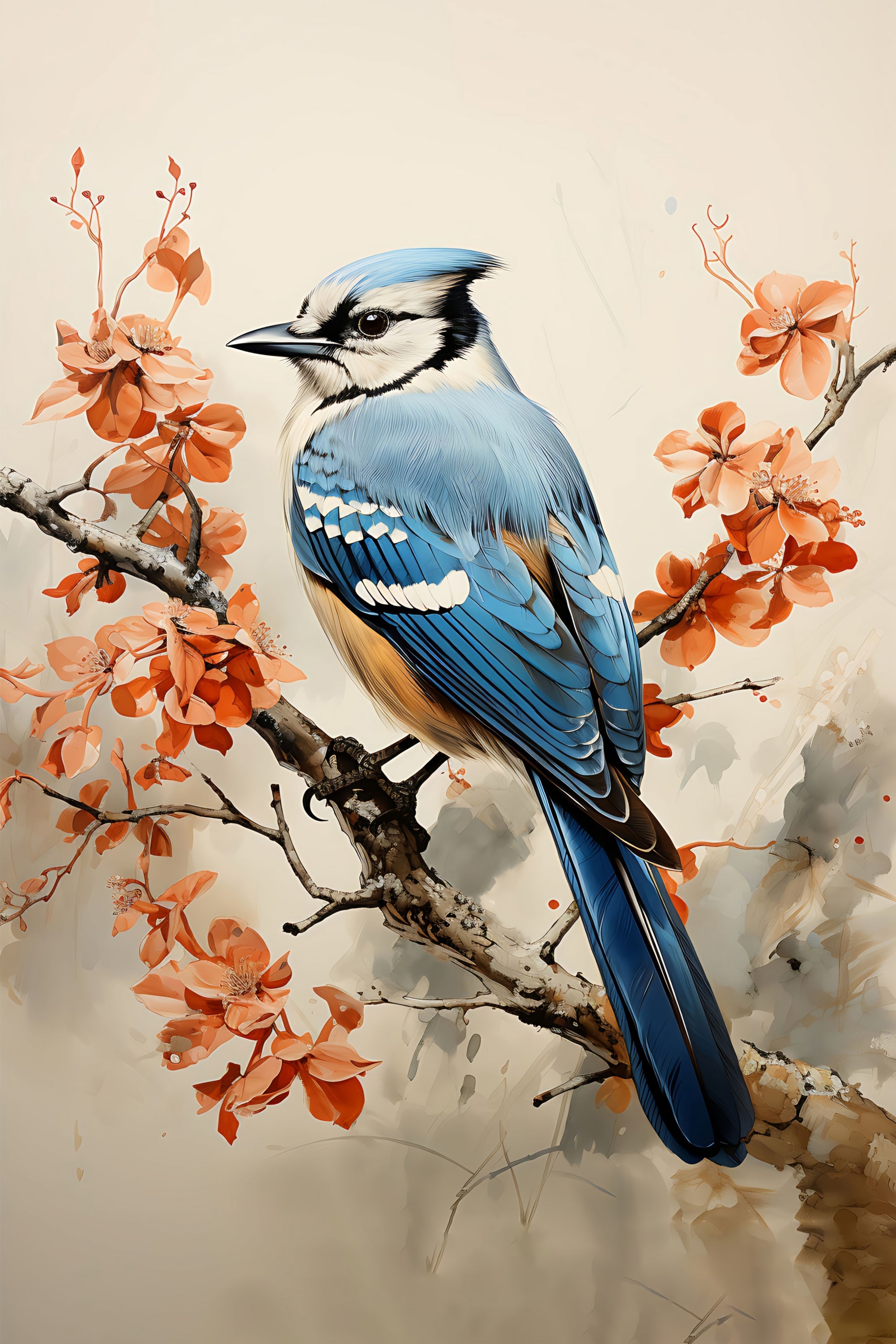 Sapphire Songbird — Haptic 3D Embossed + High-Gloss Lacquer Print