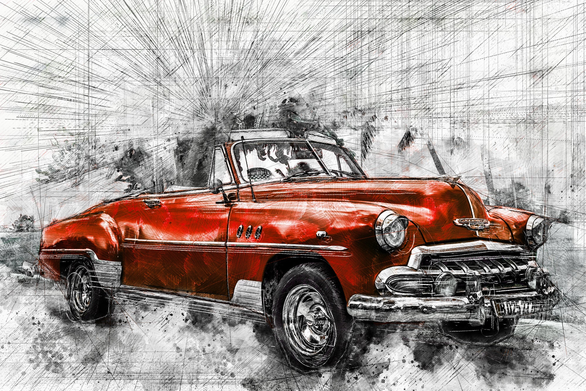 Crimson Chrome Classic — Haptic 3D Embossed + Gloss Lacquer Print