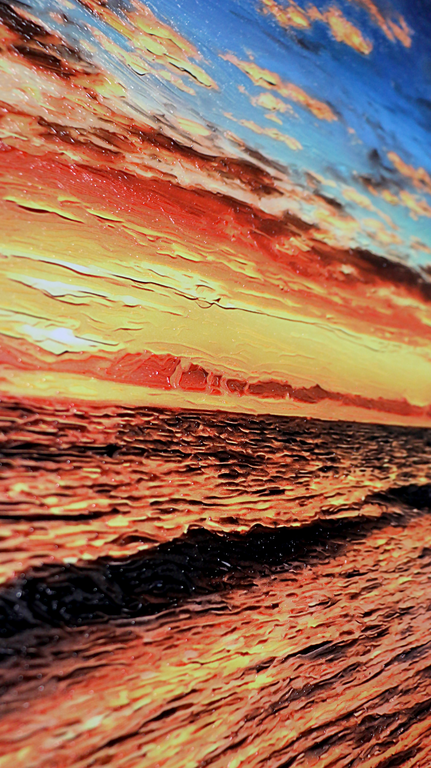 Tropic Dusk Symphony - Haptic 3D Embossed + High-Gloss Lacquer Print