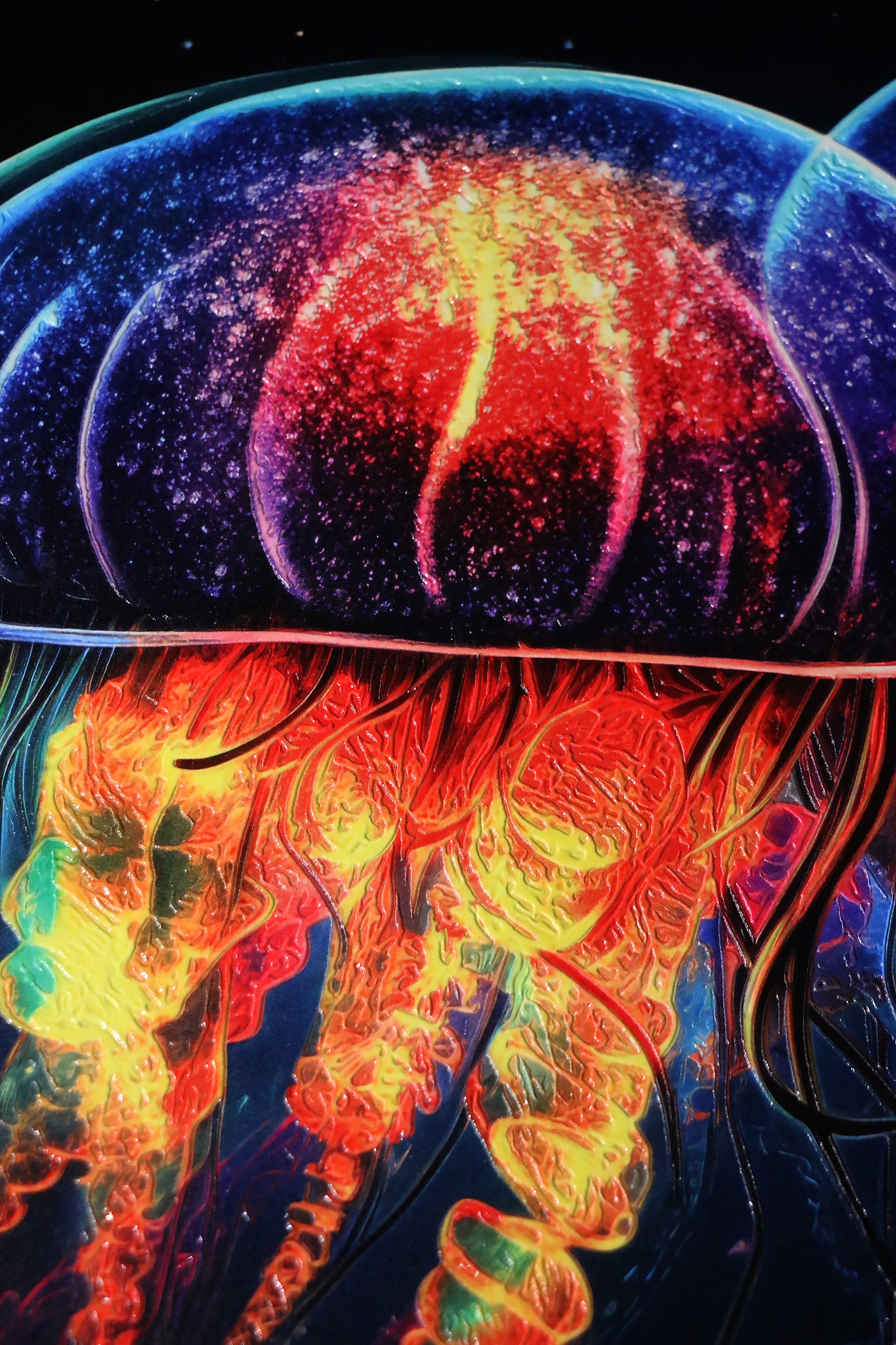Luminescent Deep-Sea Duo — 3D Haptic Embossed High-Gloss Luxury Wall Art