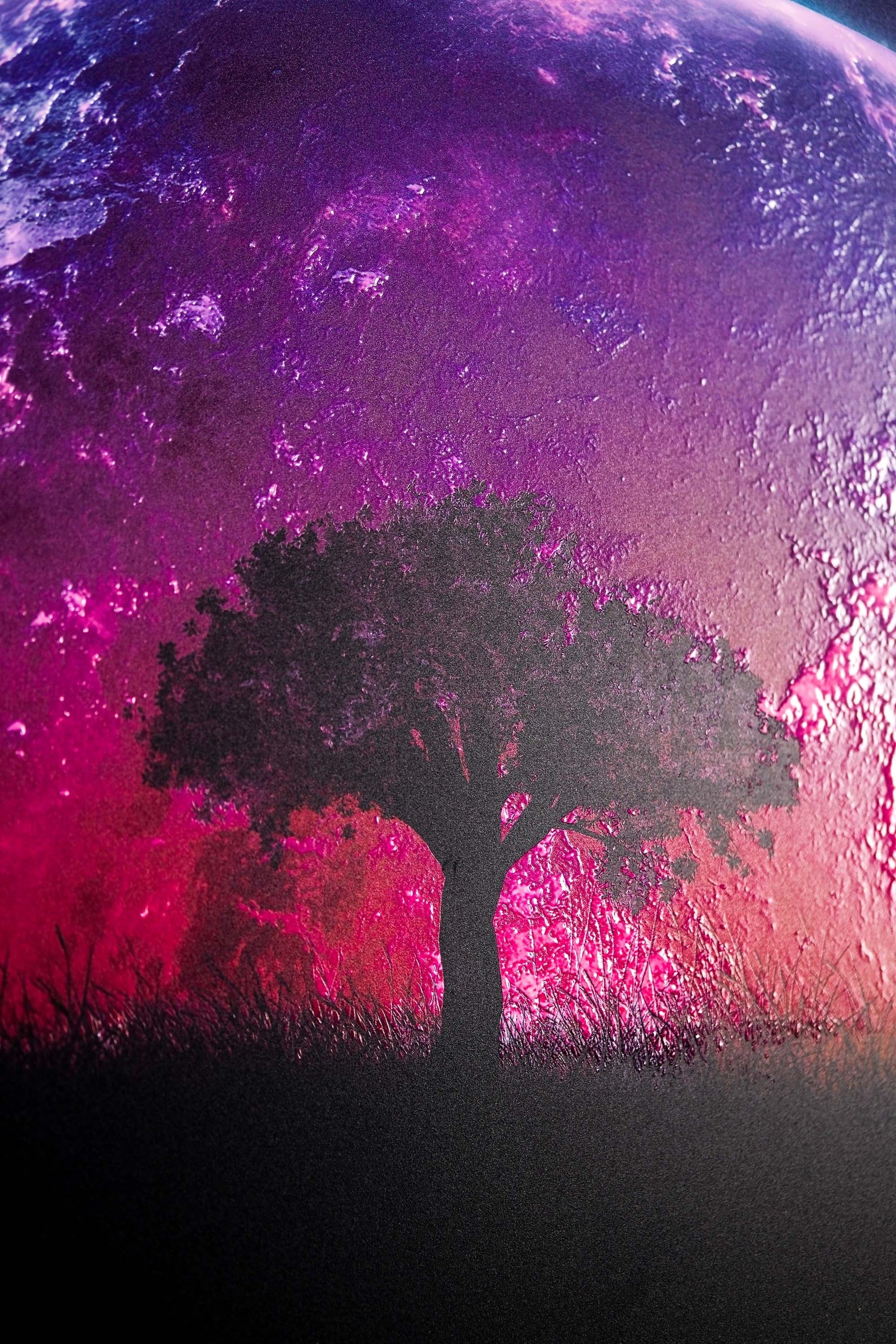 Cosmic Lunar Solitude — 3D Haptic Embossed High-Gloss Luxury Wall Art