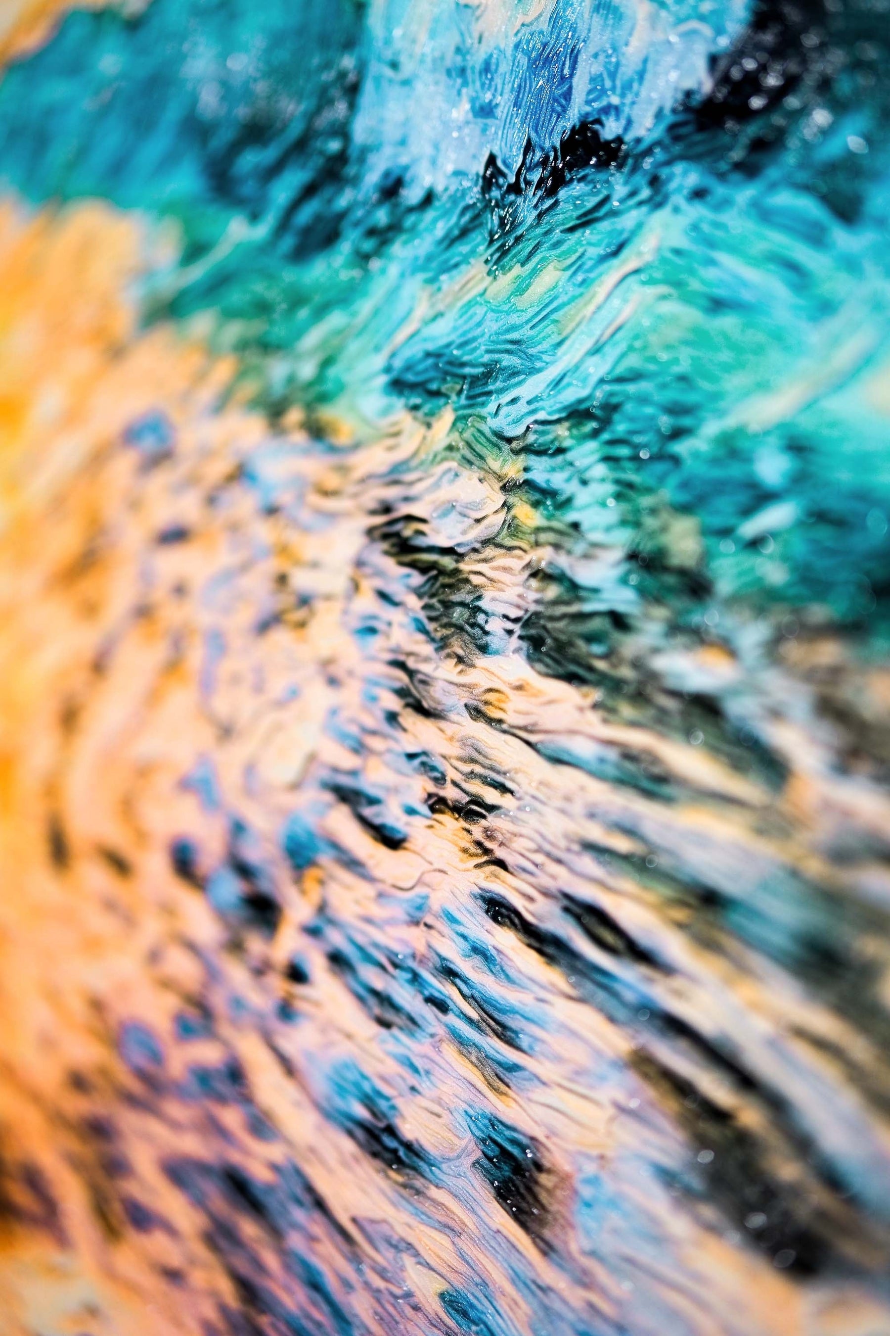 Azure Shoreline Radiance — 3D Haptic Embossed High-Gloss Luxury Wall Art