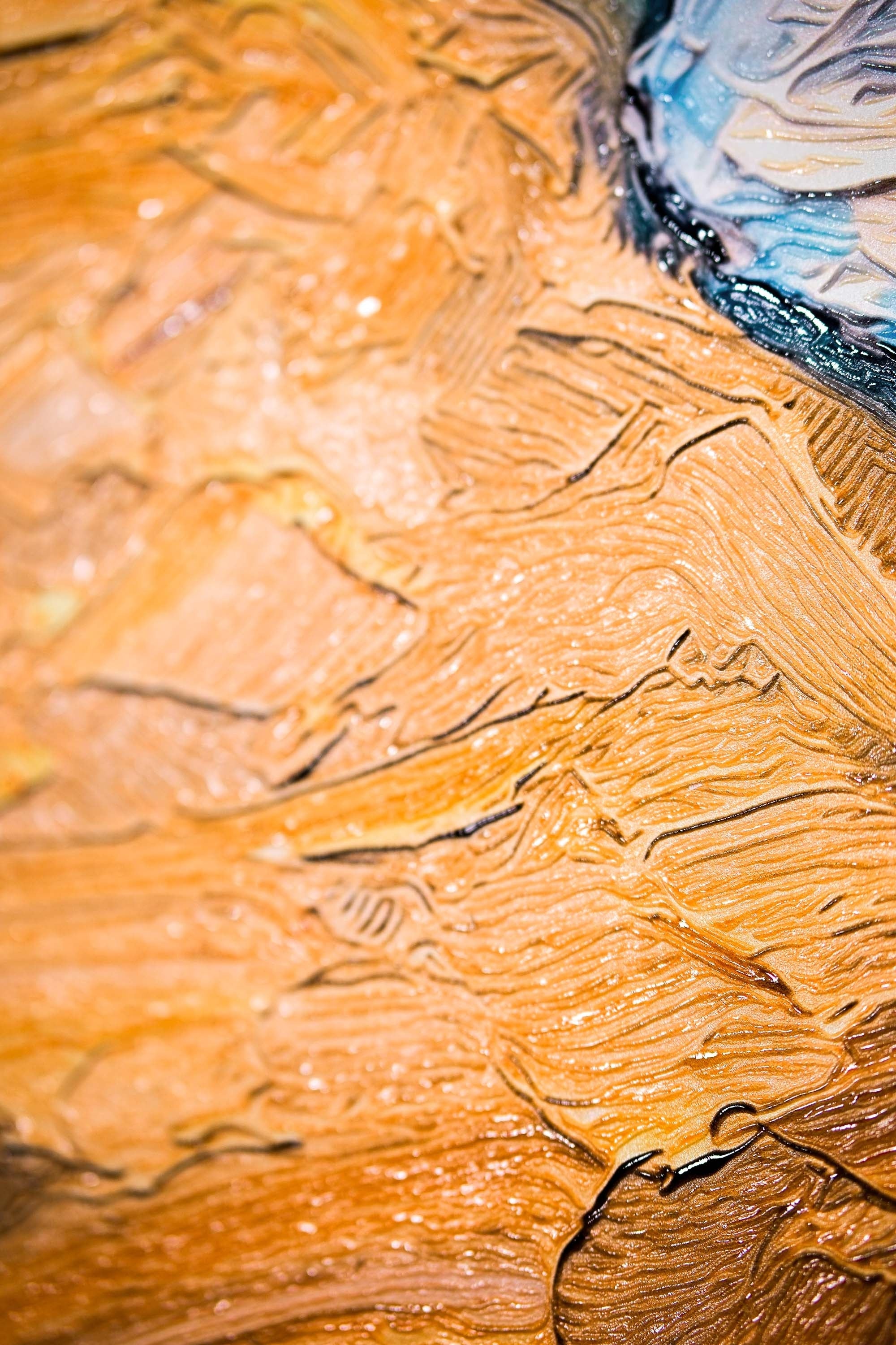 Azure Shoreline Radiance — 3D Haptic Embossed High-Gloss Luxury Wall Art