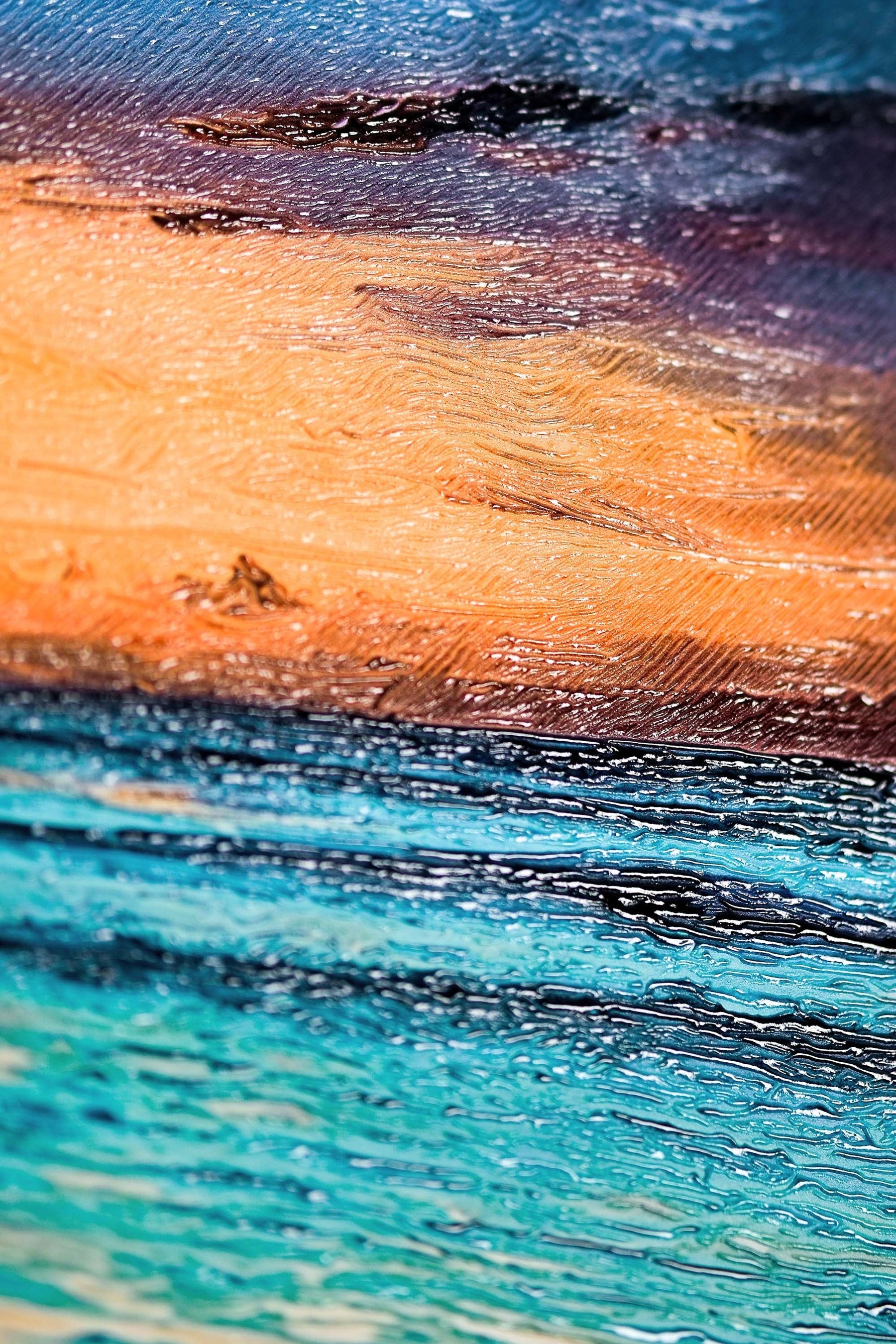 Azure Shoreline Radiance — 3D Haptic Embossed High-Gloss Luxury Wall Art