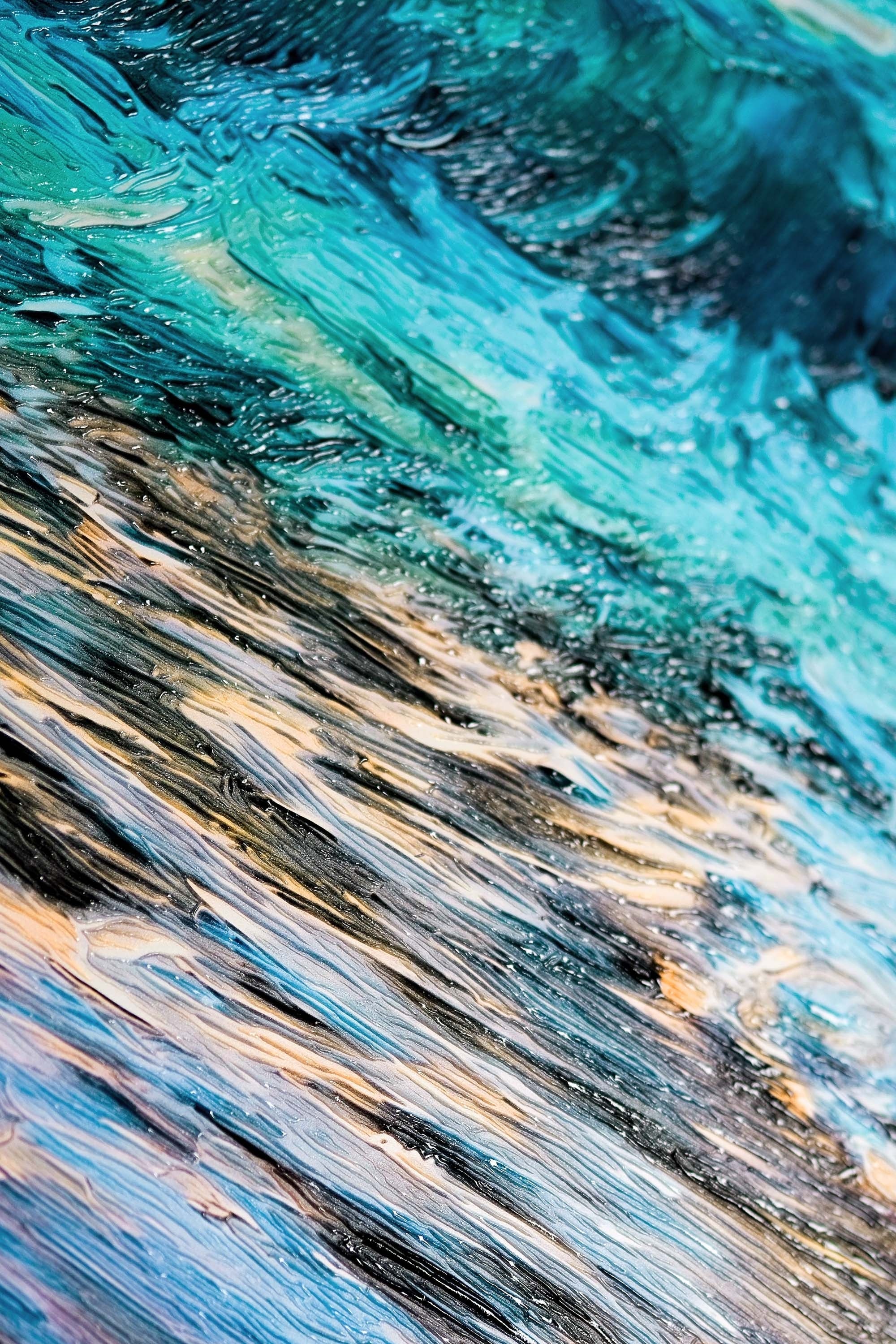 Azure Shoreline Radiance — 3D Haptic Embossed High-Gloss Luxury Wall Art