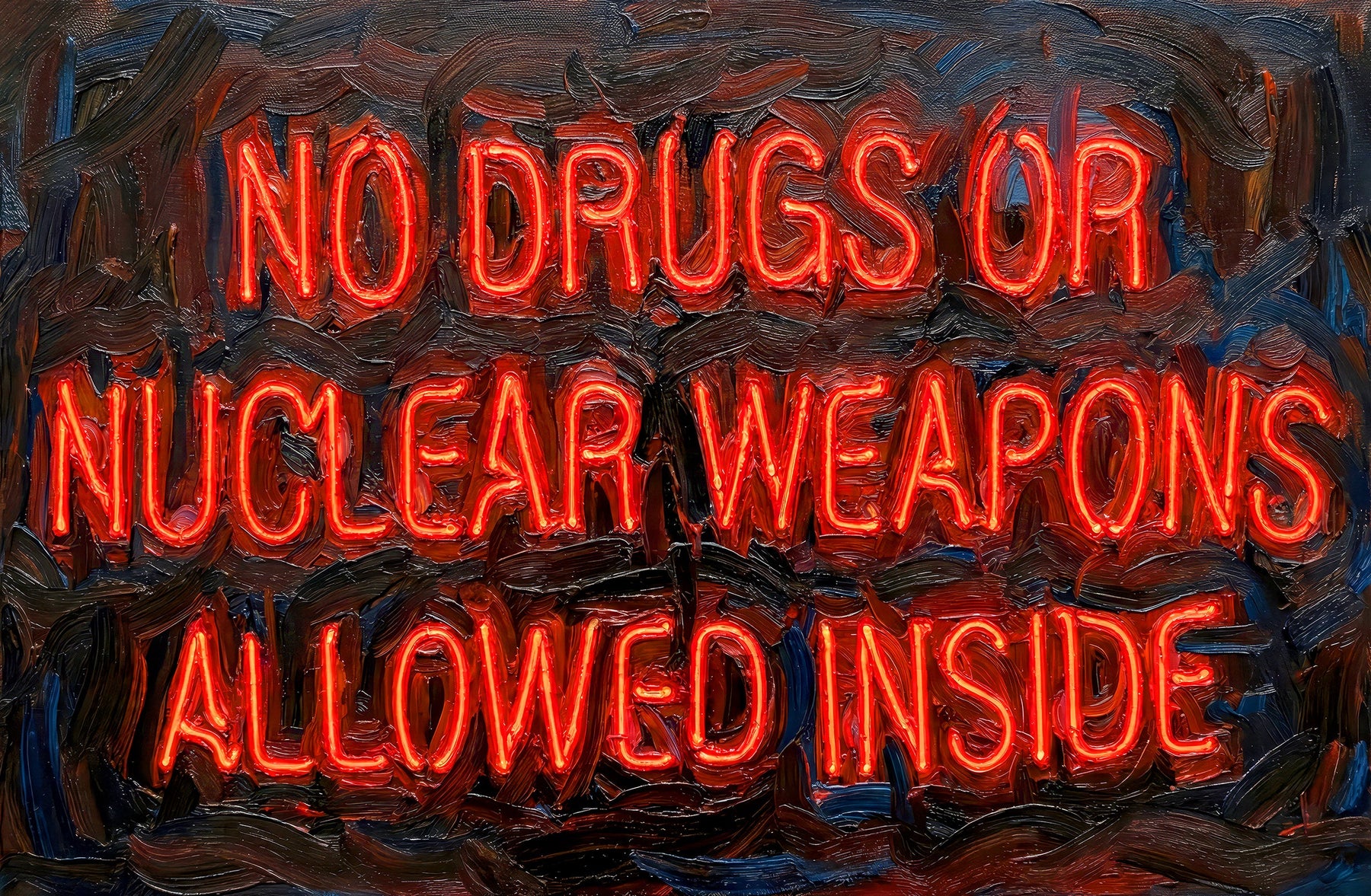 Urban Mandate — An Electric Warning in 3D Impasto