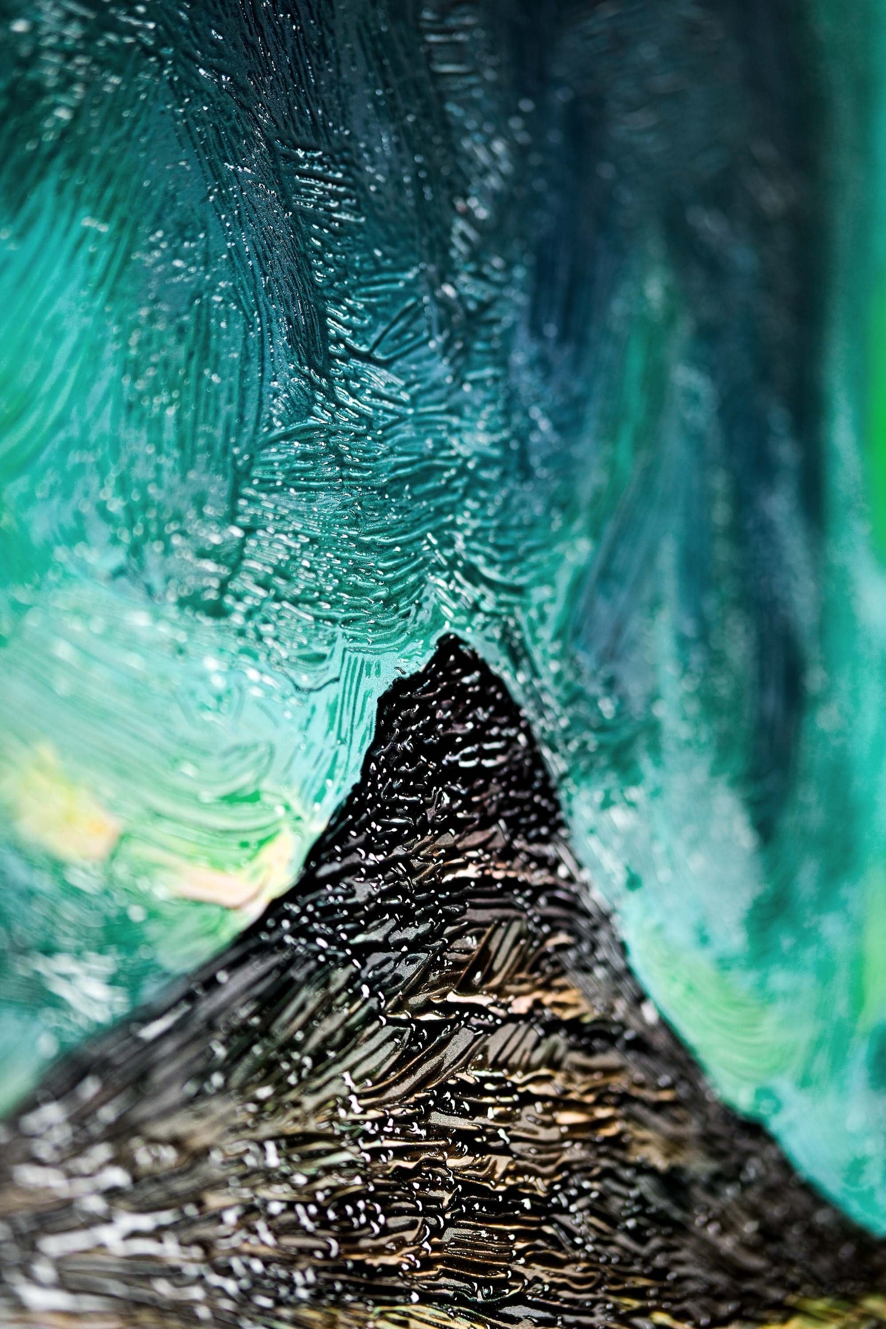 Arctic Aurora Cascade – 3D Haptic Embossed High-Gloss Luxury Wall Art