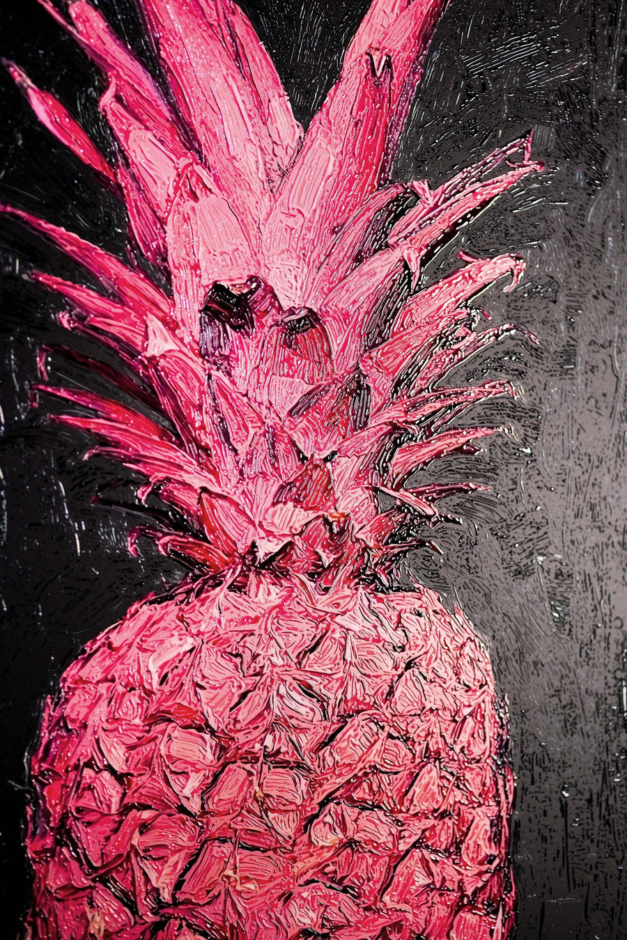 Electric Pineapple Pulse — A Textured Pop in Pink & Noir