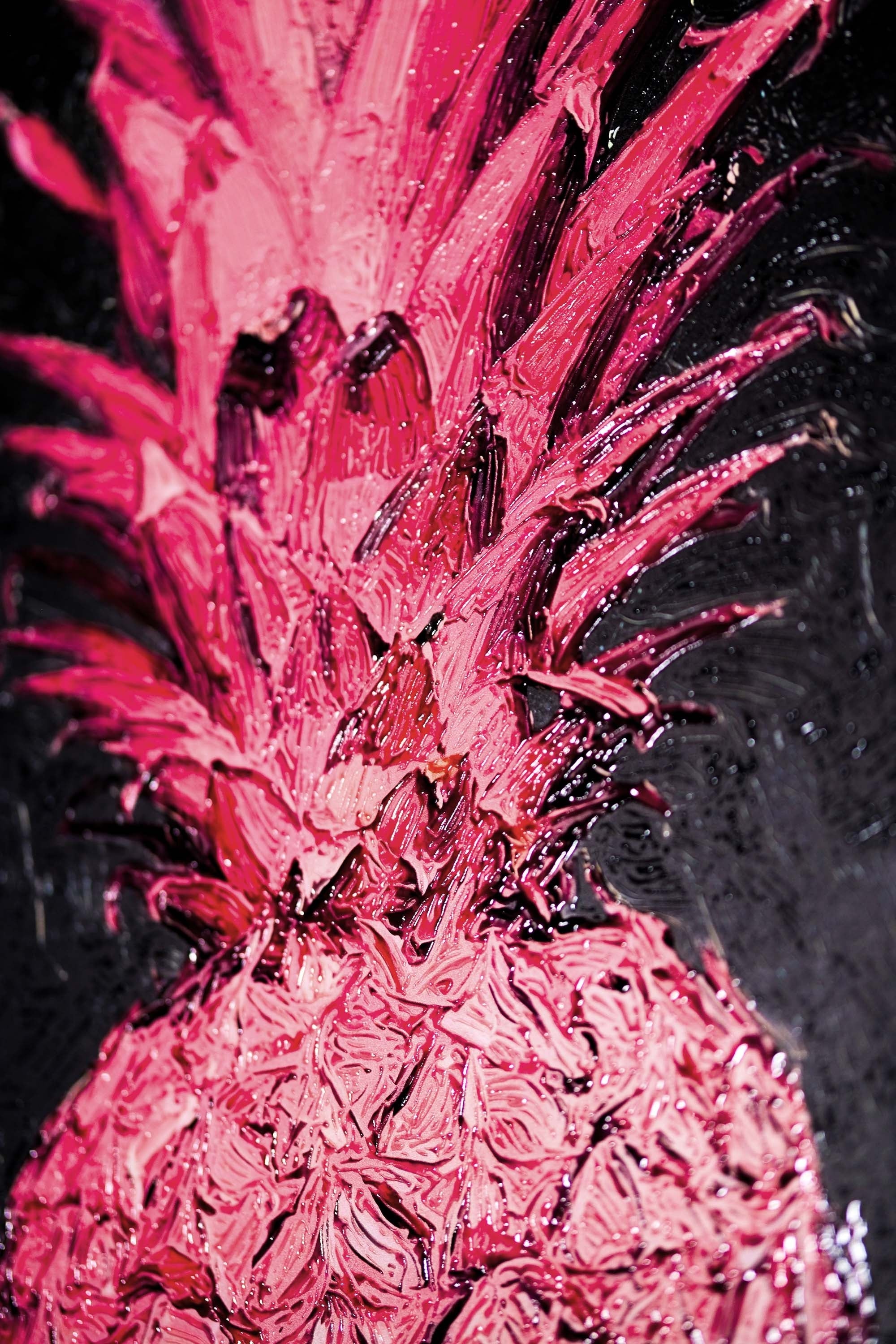 Electric Pineapple Pulse — A Textured Pop in Pink & Noir