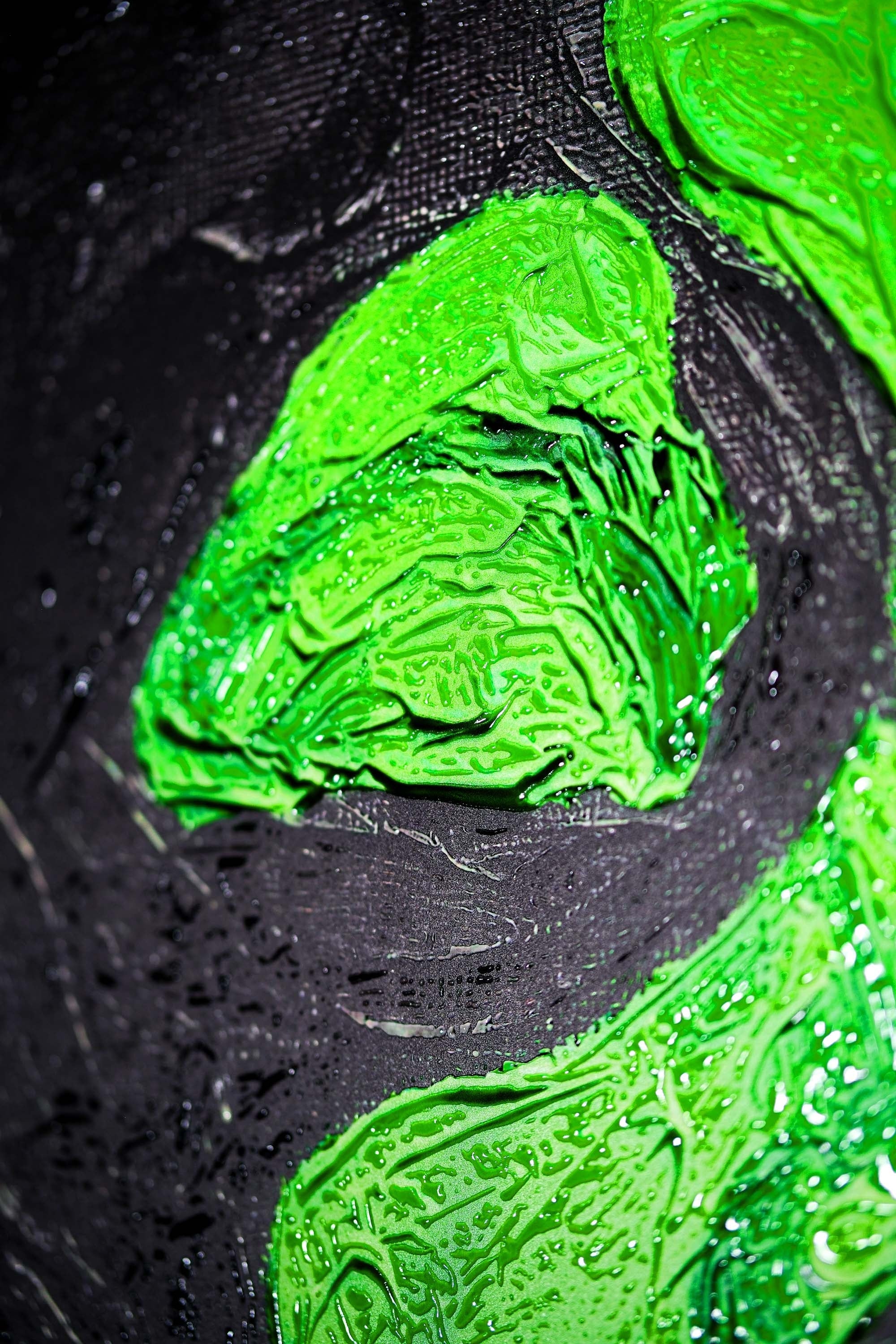 Emerald Silence – 3D Haptic Embossed High-Gloss Luxury Wall Art