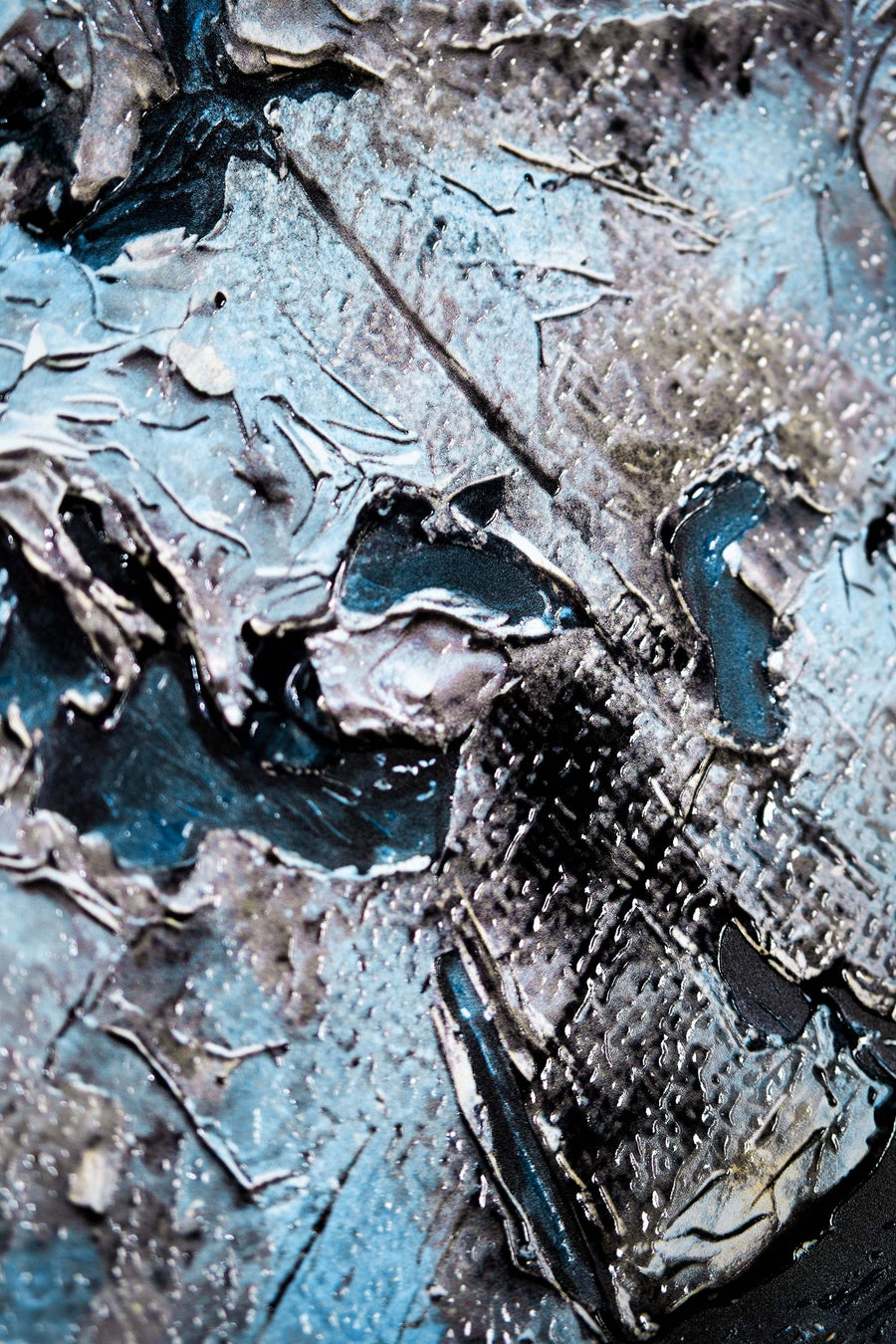 Sapphire Metallic Atlas — 3D Haptic Embossed High-Gloss Luxury Wall Art