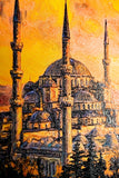 Golden Sunset Serenade: Sultan Ahmed Mosque — 3D Haptic Embossed High-Gloss Luxury Wall Art