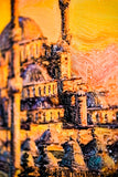 Golden Sunset Serenade: Sultan Ahmed Mosque — 3D Haptic Embossed High-Gloss Luxury Wall Art