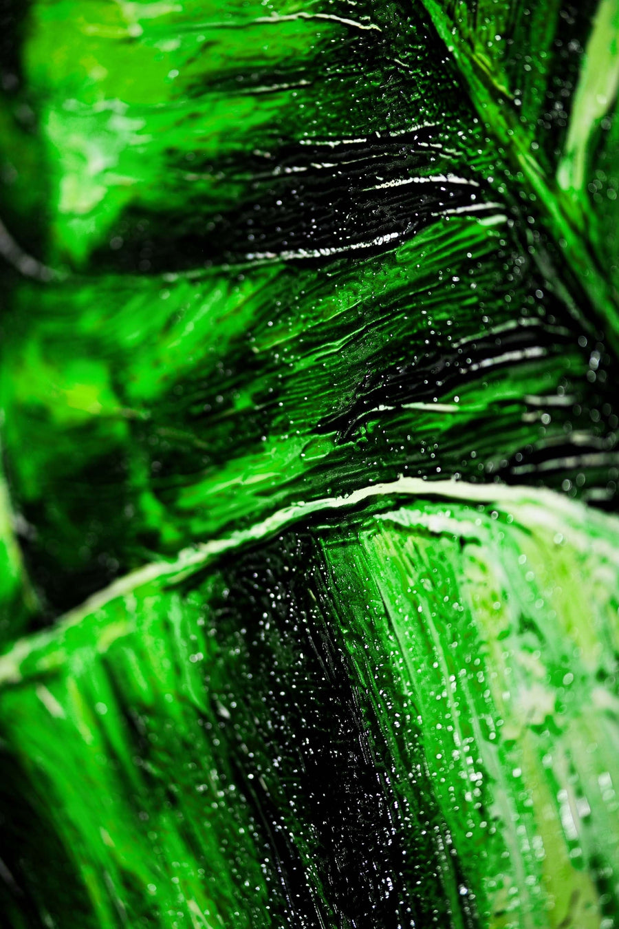 Verdant Tropics Infusion — 3D Haptic Embossed High-Gloss Luxury Wall Art