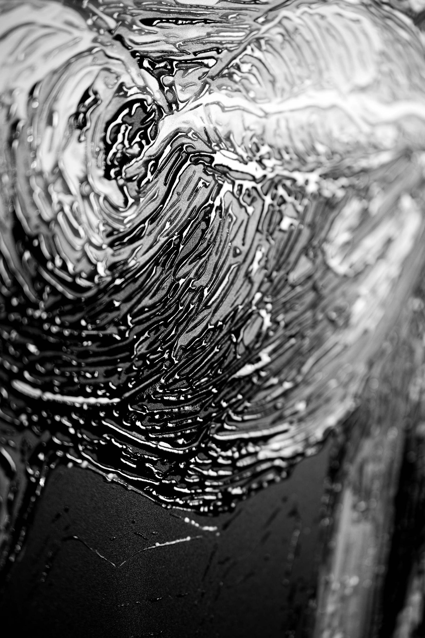 Obsidian & Ivory Grace — 3D Haptic Embossed High-Gloss Luxury Wall Art