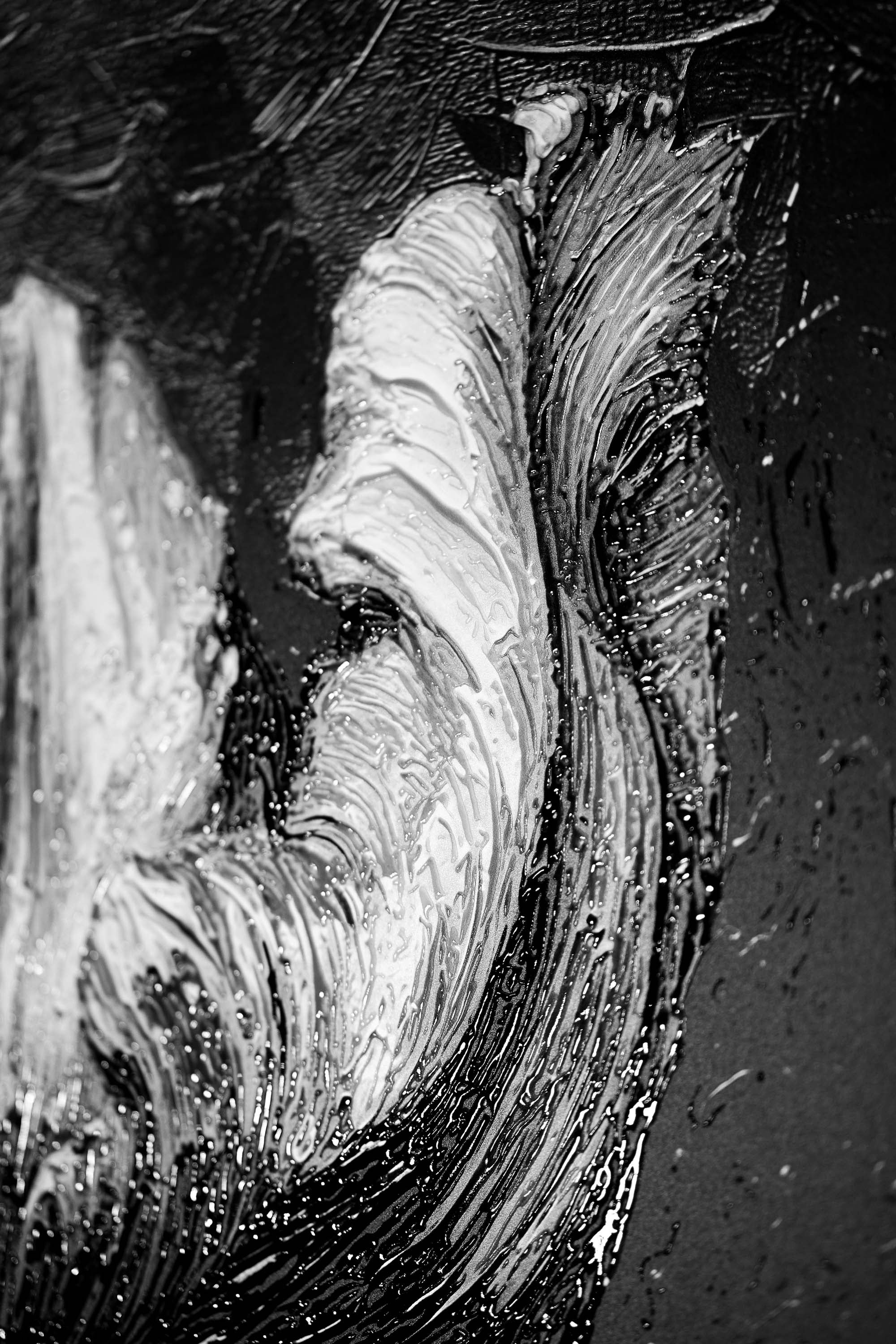 Obsidian & Ivory Grace — 3D Haptic Embossed High-Gloss Luxury Wall Art