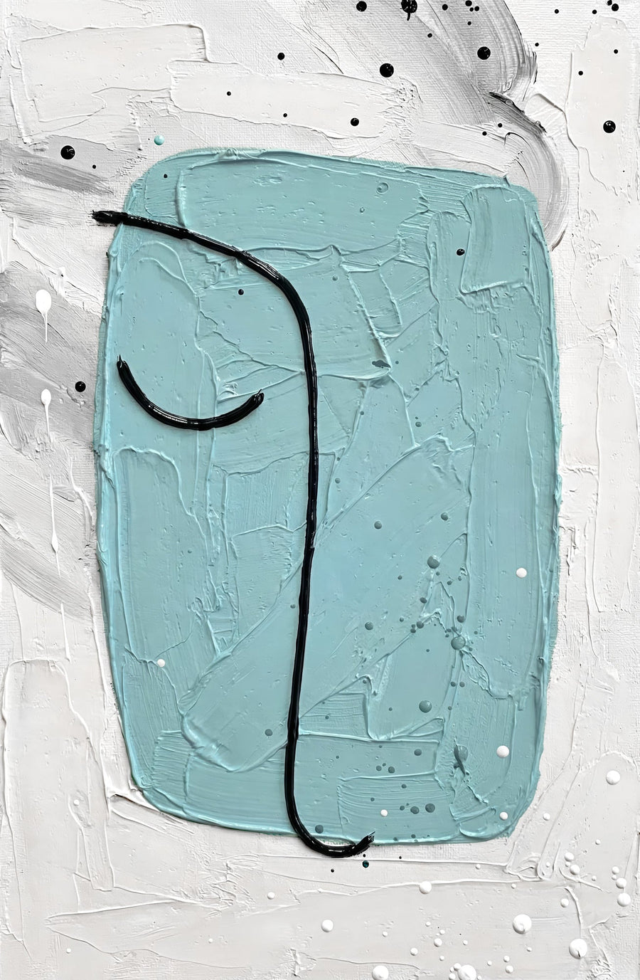 Tranquil Blue Visage — 3D Haptic Embossed High-Gloss Luxury Wall Art