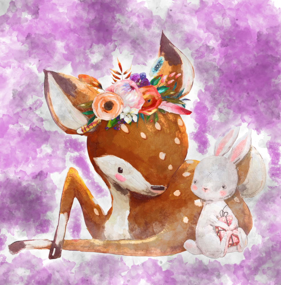 Gazelle And Rabbit Glass Wall Art